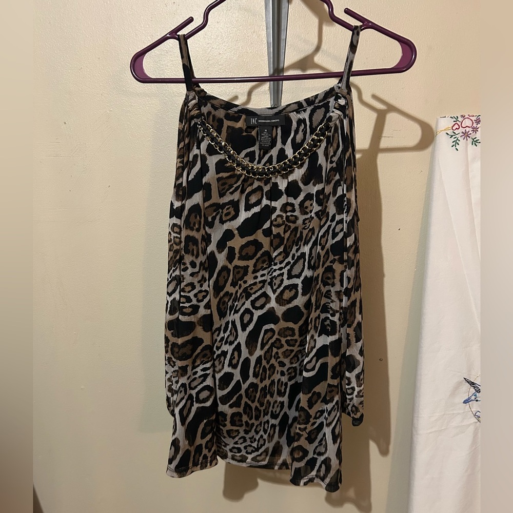 INC International Concepts Brown and Black Camisole Top